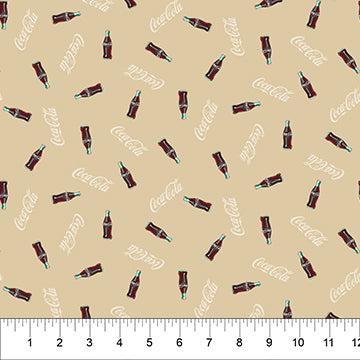 Coca-Cola Bottles on Khaki #CC1008-32