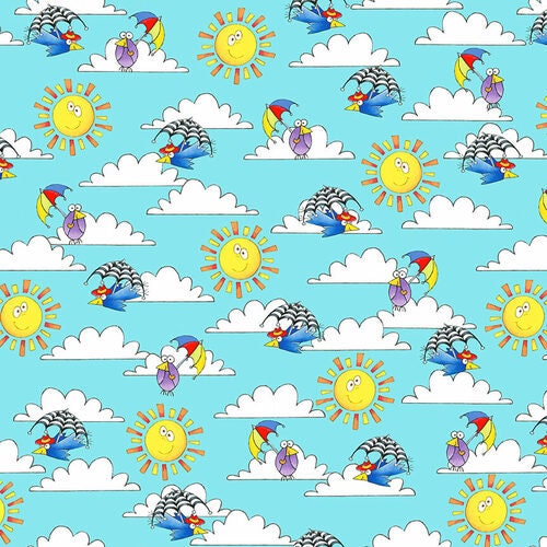 Noah's Story - Sky, Clouds, Sun on Lt Blue - #9454-11