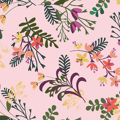 Moonlight - Florals on Pink - #18712