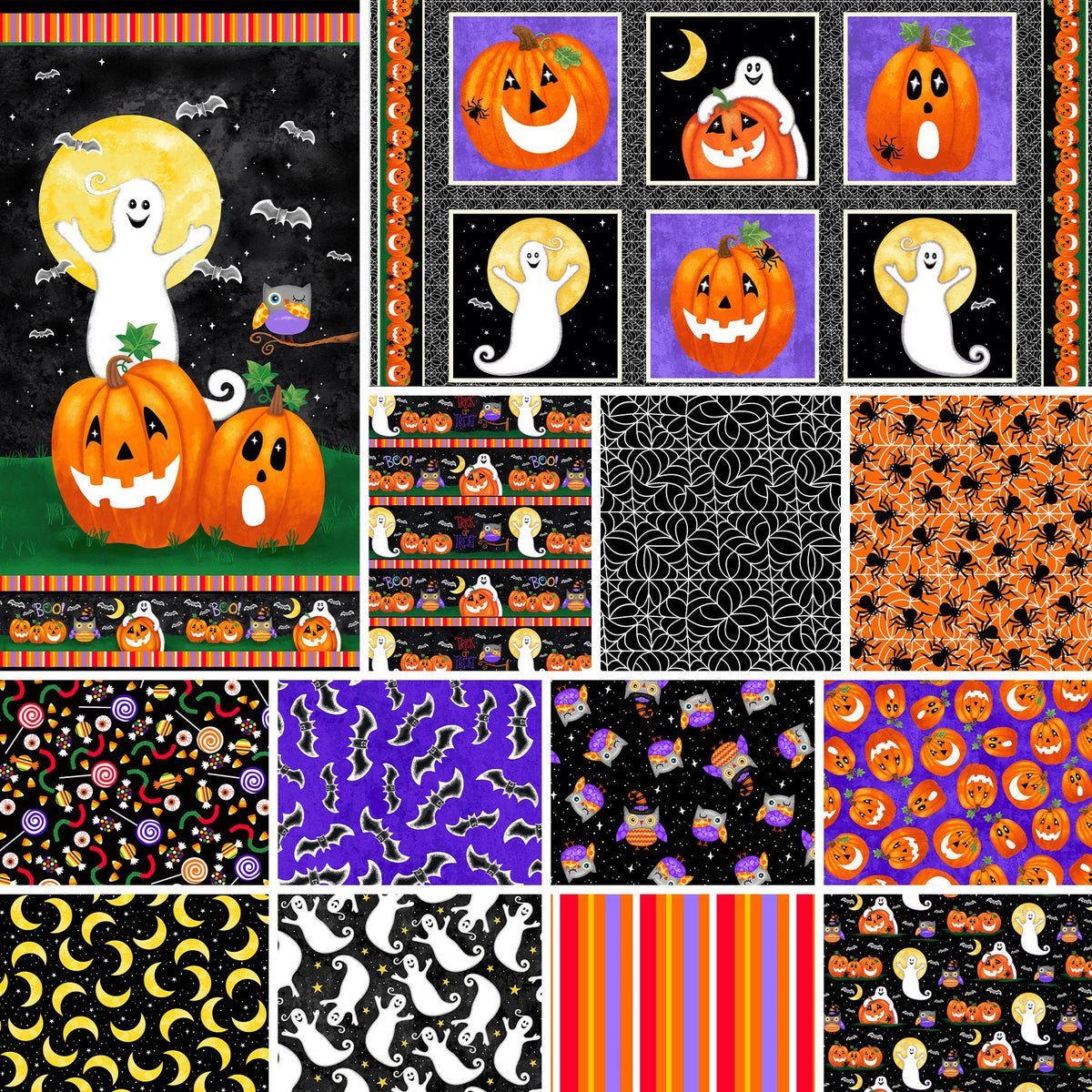 Spooky Friends Collection - Pumpkins on Purple