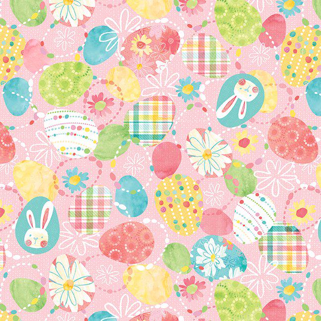 I'm All Ears - Tossed Eggs on Pink - #2462-22