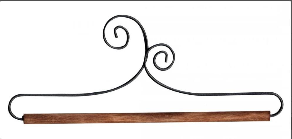 6" double scroll metal/wood hanger