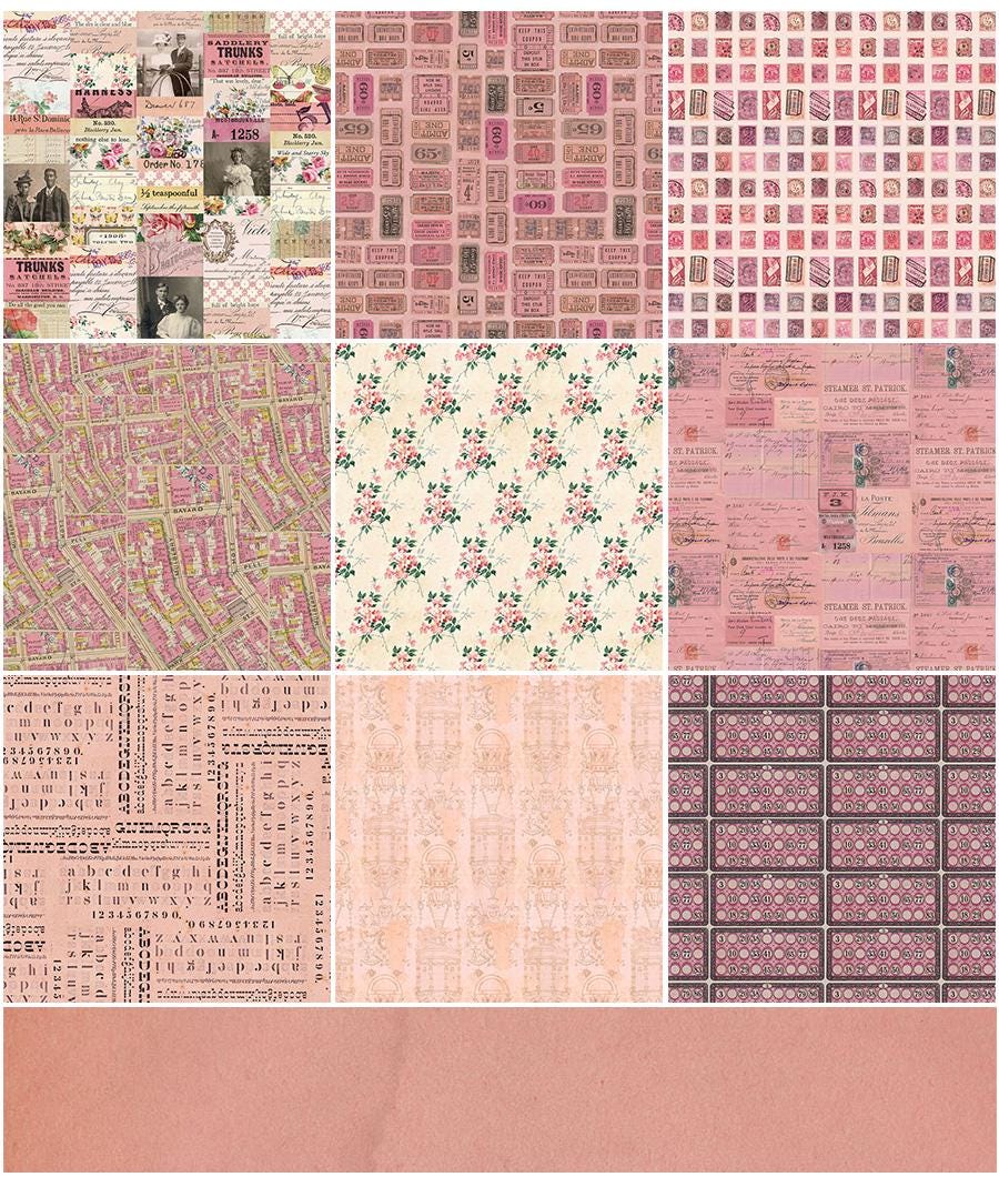 Tim Holtz Pink Palette Collection - Ephemera #215