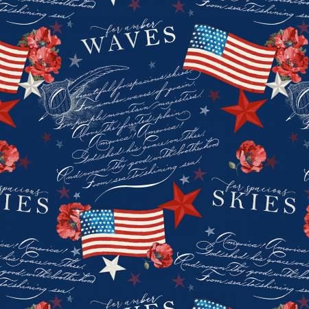 Liberty for All - Flags and Words Blue - #651-78
