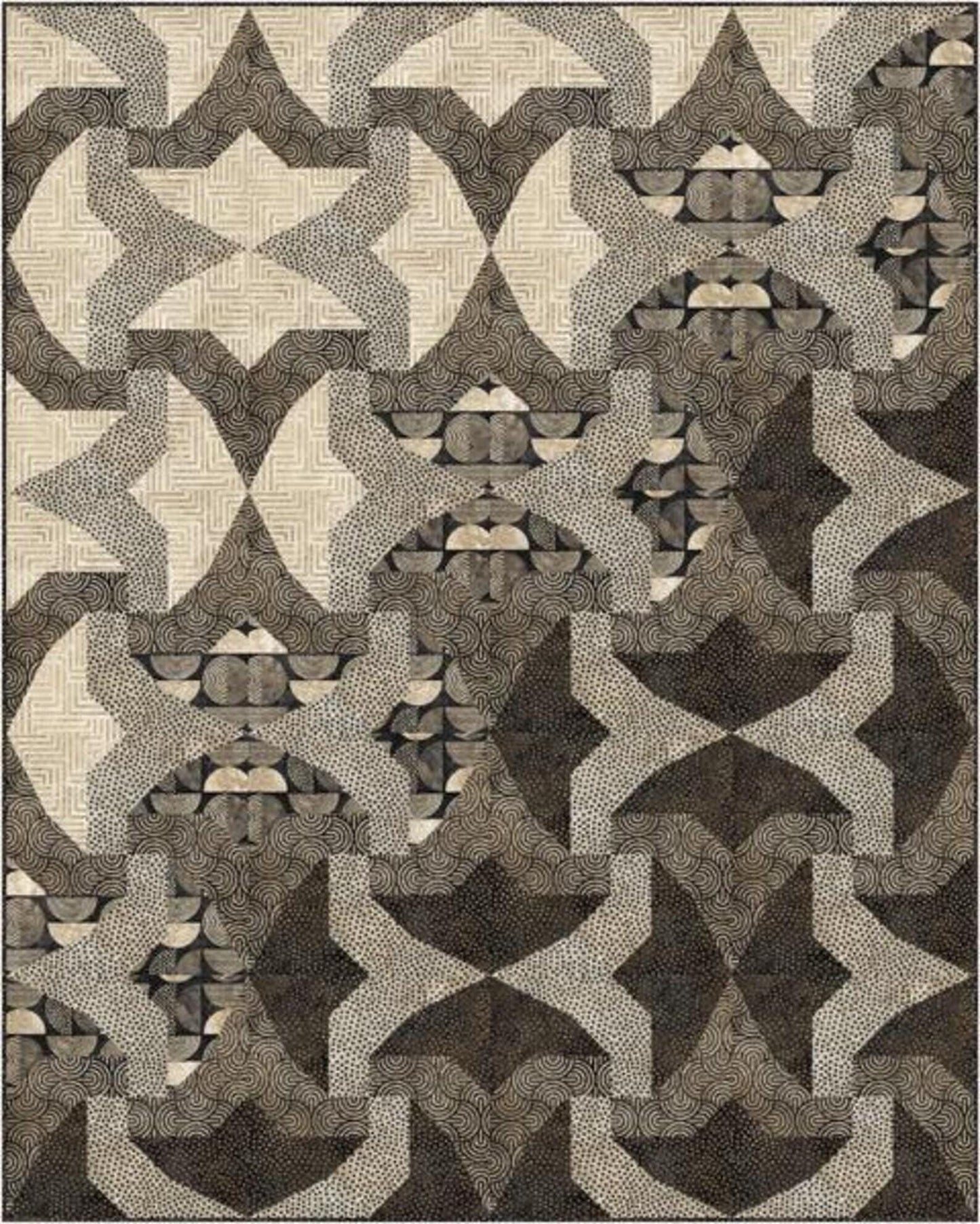 Transcend Quilt Pattern- (featuring Retro Vibes Fabric Collection-choice of browns or slate)