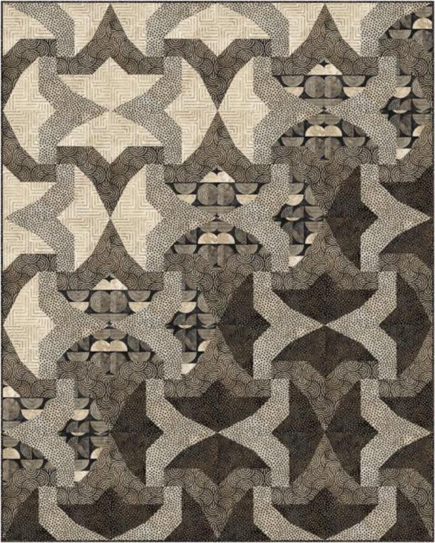 Transcend Quilt Pattern- (featuring Retro Vibes Fabric Collection-choice of browns or slate)