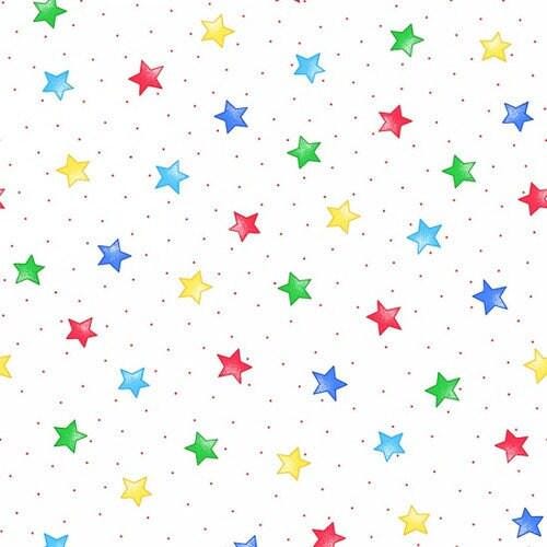 Comfy Flannel - Primary Colored Stars - #3128x-78