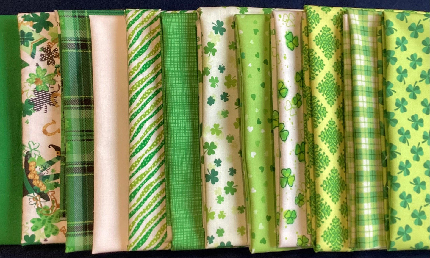 St Patrick's Bundle of Green - 12 Fat Qtrs