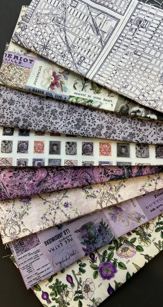 Tim Holtz Purple Palette Collection - Fat Qtr Bundle of 9
