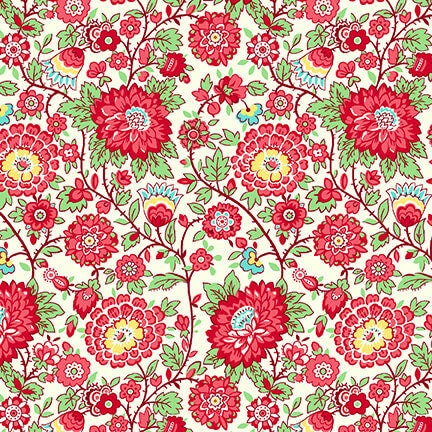 Nana Mae V - Red Medium Floral - #9686-8
