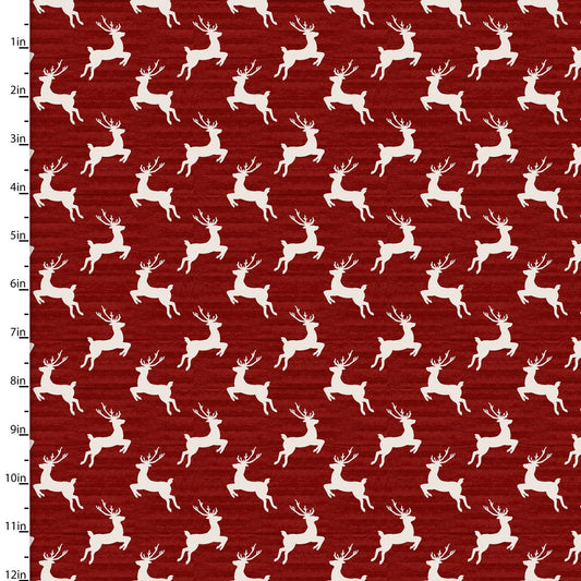 Home for the Holidays - Reindeer on Red Background