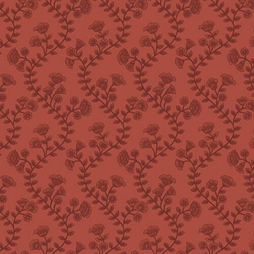 Ashton - Red Wavy Floral Stripe - #1676-88