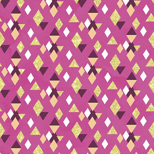 Moonlight - Metallic Diamonds on Purple - #18710