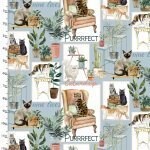 Everyday is Caturday - Coral Cat Floral - 18038