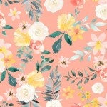 Everyday is Caturday - Coral Cat Floral - 18038
