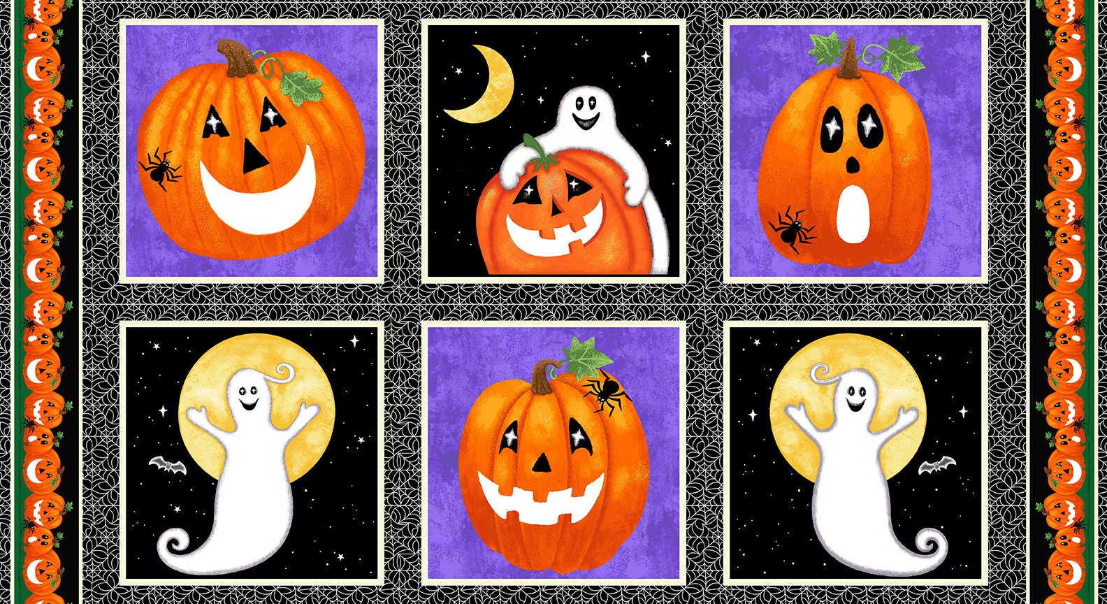 Spooky Friends Repeat Blocks (6 per panel) Glow in the Dark!