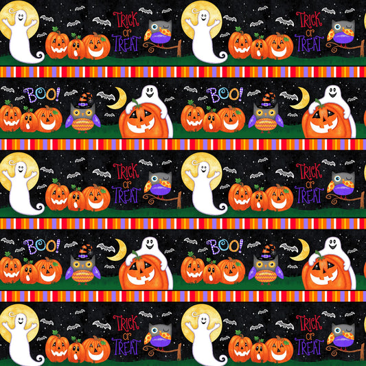Spooky Friends Collection - Border Stripe print