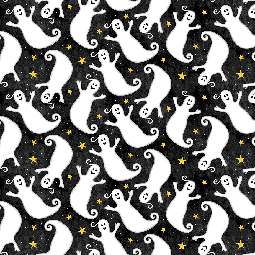 Spooky Friends Collection - Happy Ghosts on Black
