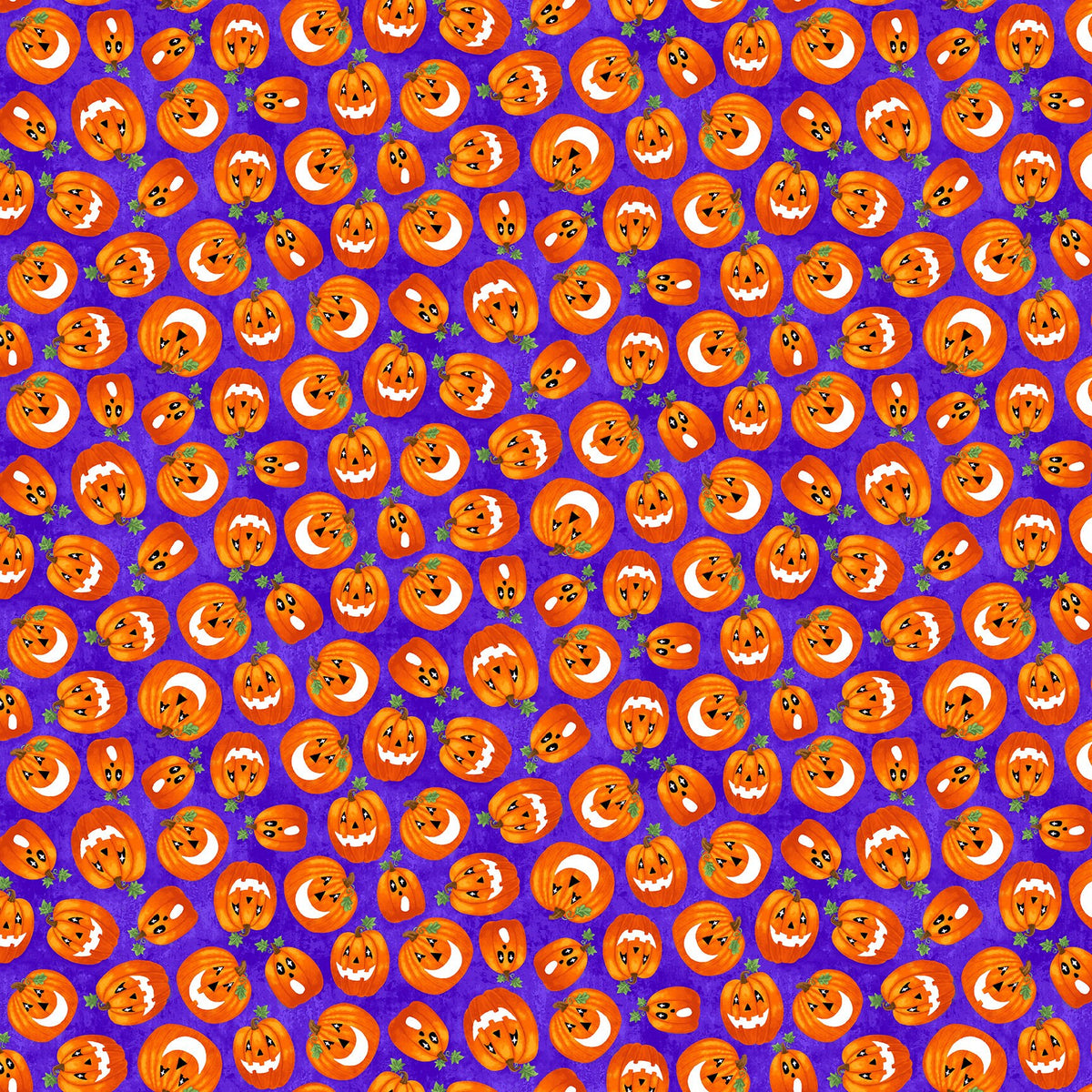 Spooky Friends Collection - Pumpkins on Purple