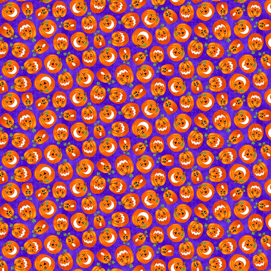 Spooky Friends Collection - Pumpkins on Purple