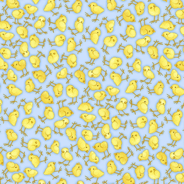 Clearance Farm Babies - Tossed Chicks on Blue #55111