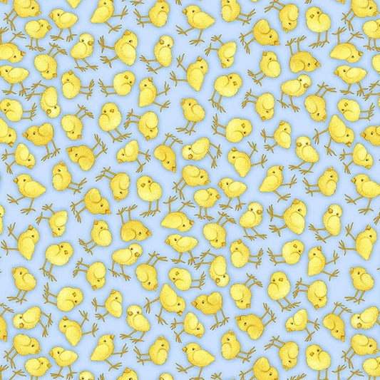 Clearance Farm Babies - Tossed Chicks on Blue #55111