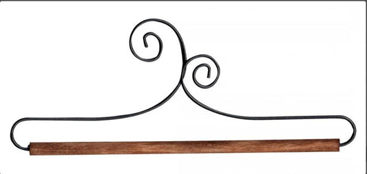 6" double scroll metal/wood hanger