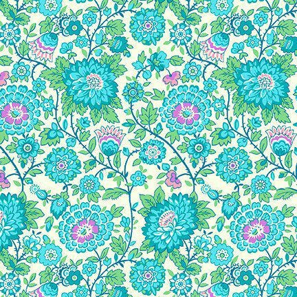 Nana Mae V - Aqua Medium Floral - #9686-60