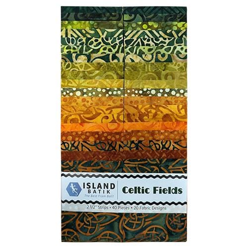 Celtic Fields Batik 2 1/2" Strips Bundle of 40 from Island Batik