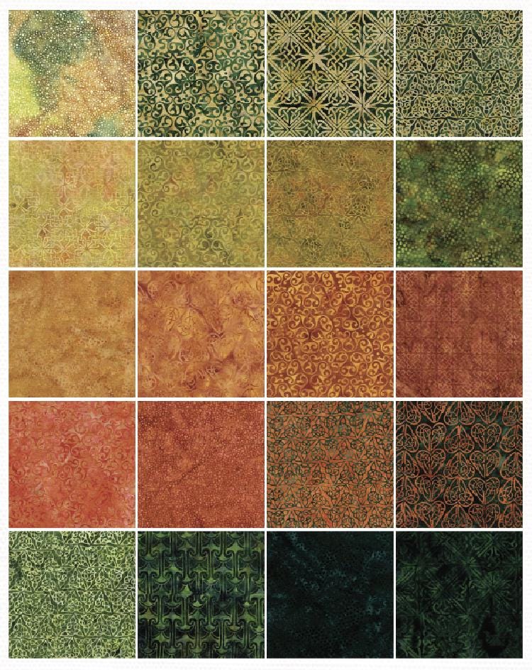 Celtic Fields Batik 2 1/2" Strips Bundle of 40 from Island Batik
