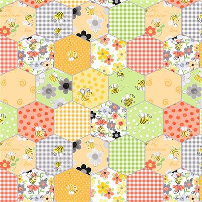 Sweet Bees - Honeycomb Patchwork Yellow