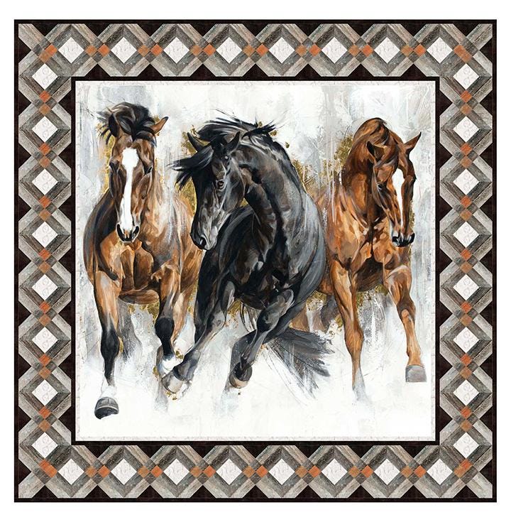 LAST CHANCE - Stallion - Repeat Border Stripe - #26811-92 - (12 inches)