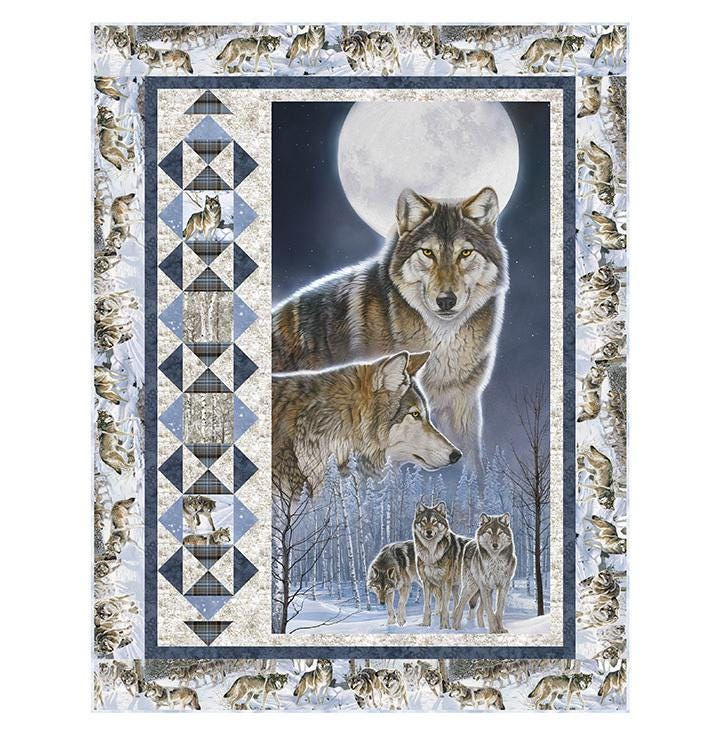 Wild at Heart - Wolves - Light Blue Multi #28192-42
