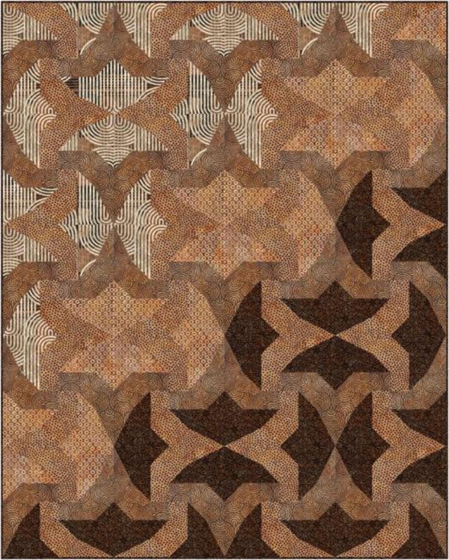 Transcend Quilt Pattern- (featuring Retro Vibes Fabric Collection-choice of browns or slate)
