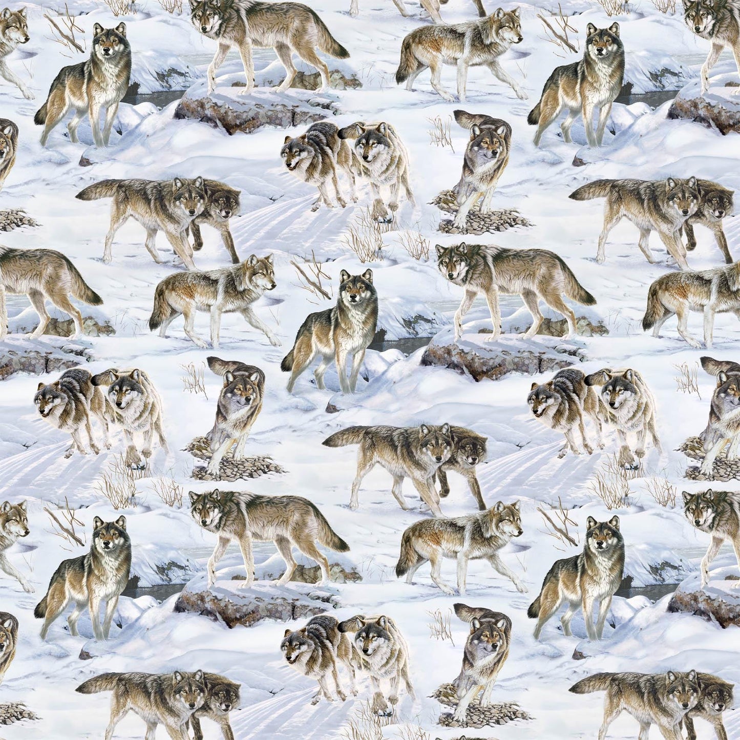 Wild at Heart - Wolves - Light Blue Multi #28192-42