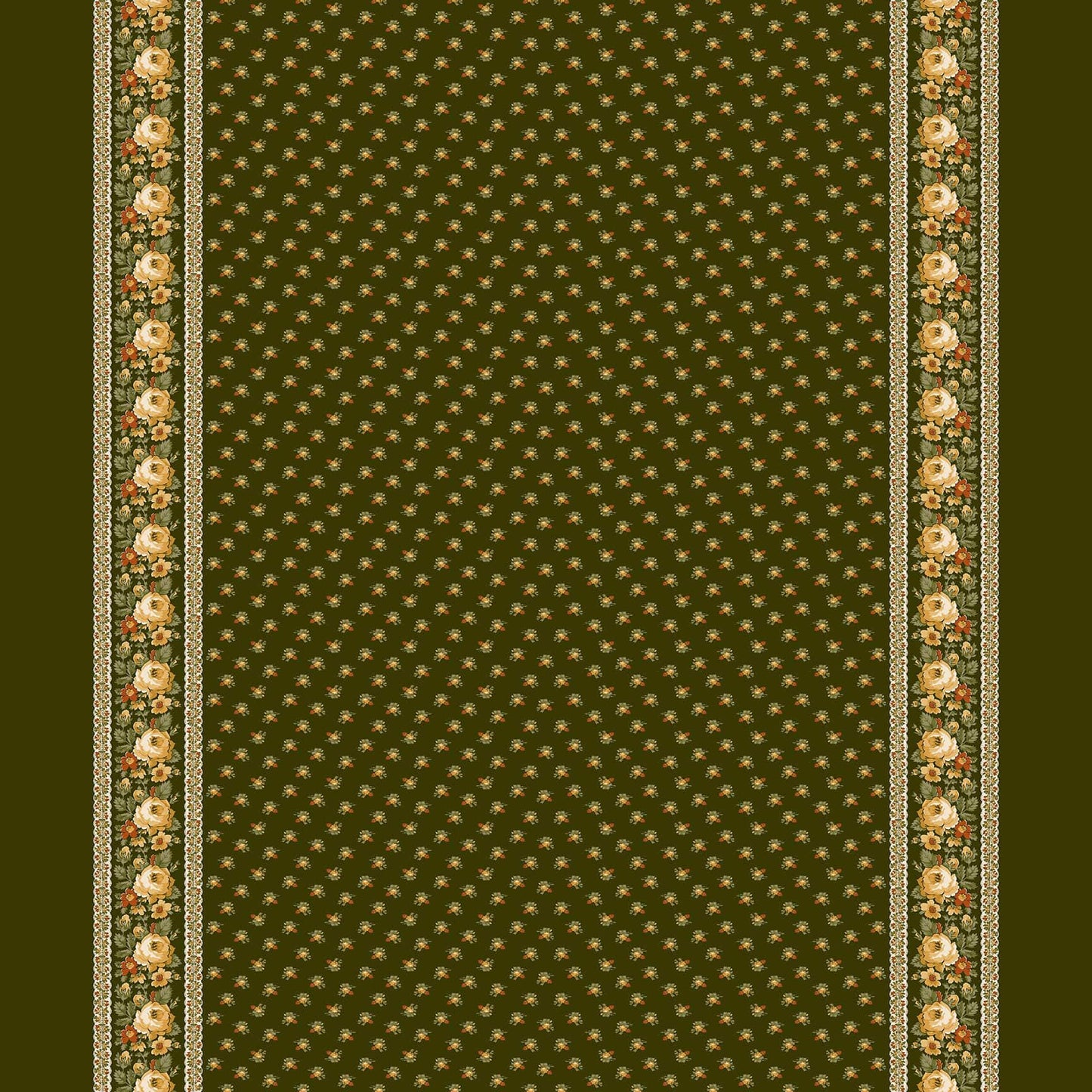 Autumn Spice - Dk Green Border Stripe - #3087-66