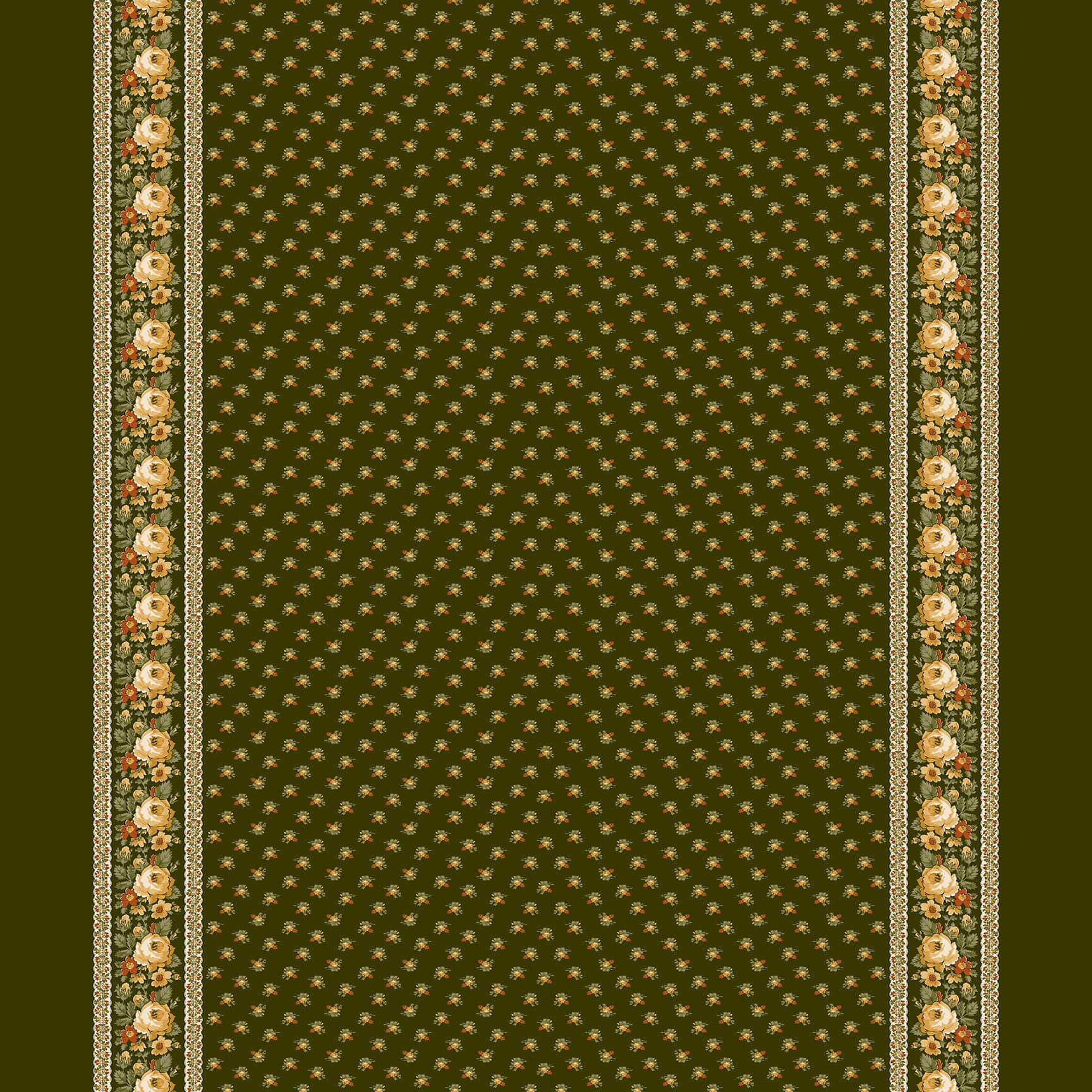 Autumn Spice - Dk Green Border Stripe - #3087-66