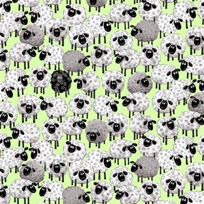 SusyBee "Lewe the Ewe" - Light Green Sheep Allover - #20230A-810