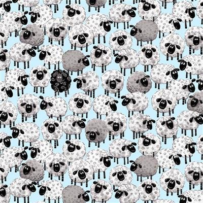 SusyBee "Lewe the Ewe" - Light Blue Sheep Allover - #20230A-710
