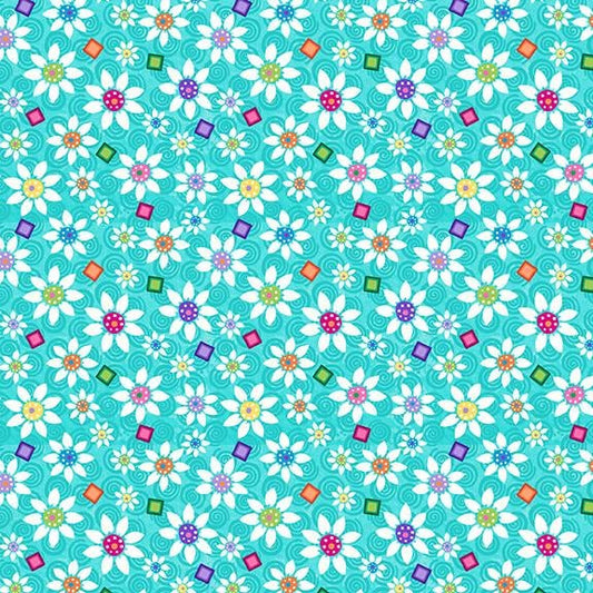 Pocketful of Sunshine - Aqua Daisies - #2411-76