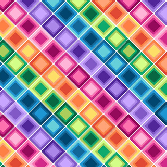 Pocketful of Sunshine - Purple Large Squares - #2418-55
