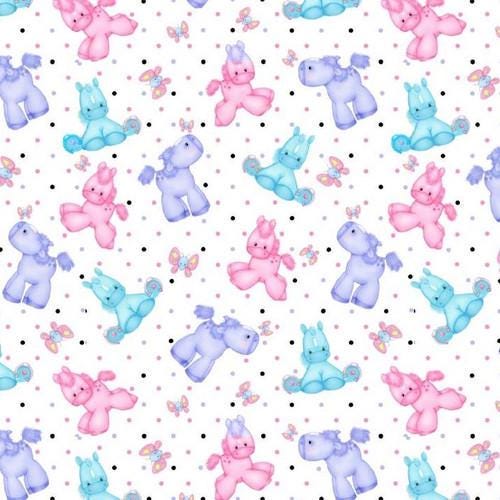 Comfy Flannel --Ponies & Butterflies #0856-12