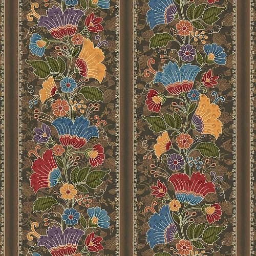 Ashton - Cocoa Floral Stripe - #1667-39