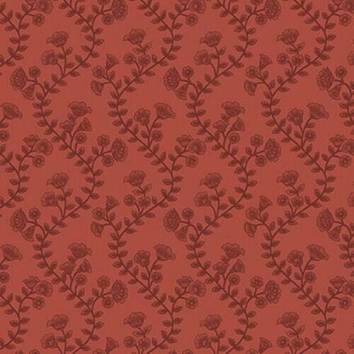 Ashton - Red Wavy Floral Stripe - #1676-88
