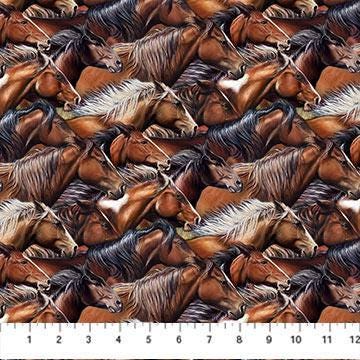 Wild and Free - Brown Horse Heads - #27603-36