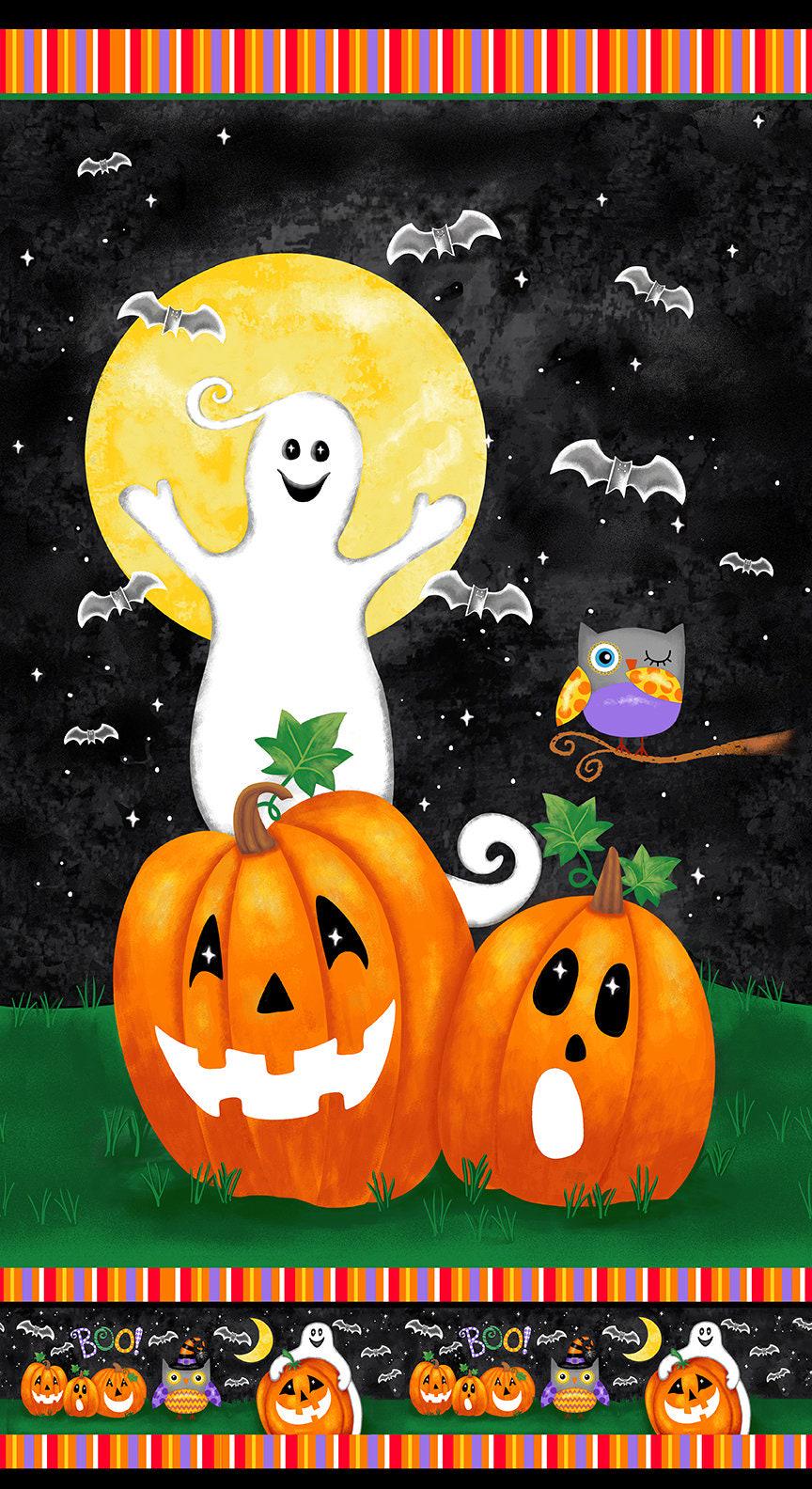 Spooky Friends - Glow in the Dark! - 24" Panel - #7063PG-93