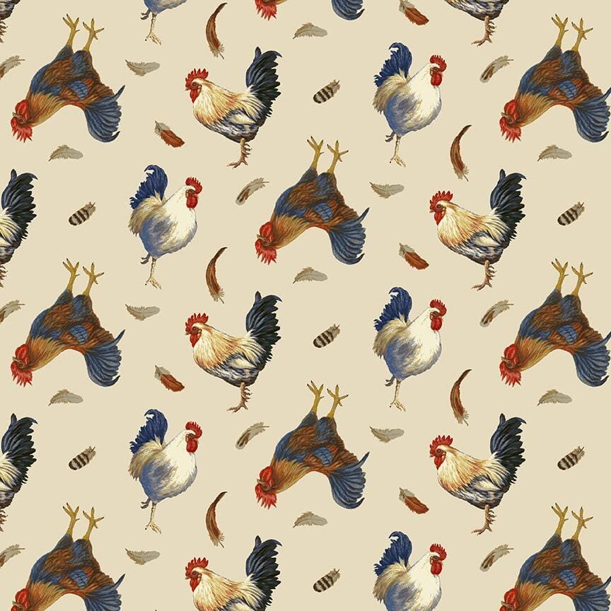 The Chicken Club - Tossed Roosters & Chickens cream/multi