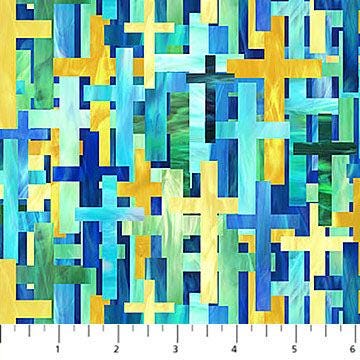 Risen - Blue Multi Cross Collage- 28662-48