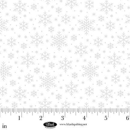 Morning Mist IX White on White Tonal- Snowflakes #4320
