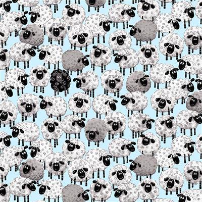 SusyBee "Lewe the Ewe" - Light Blue Sheep Allover - #20230A-710